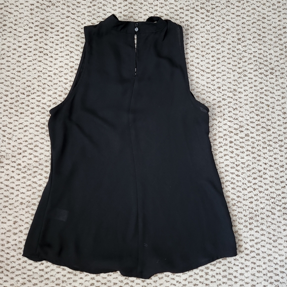 Candie's Black Chiffon Top with Embroidered Flowers - Picture 5 of 6